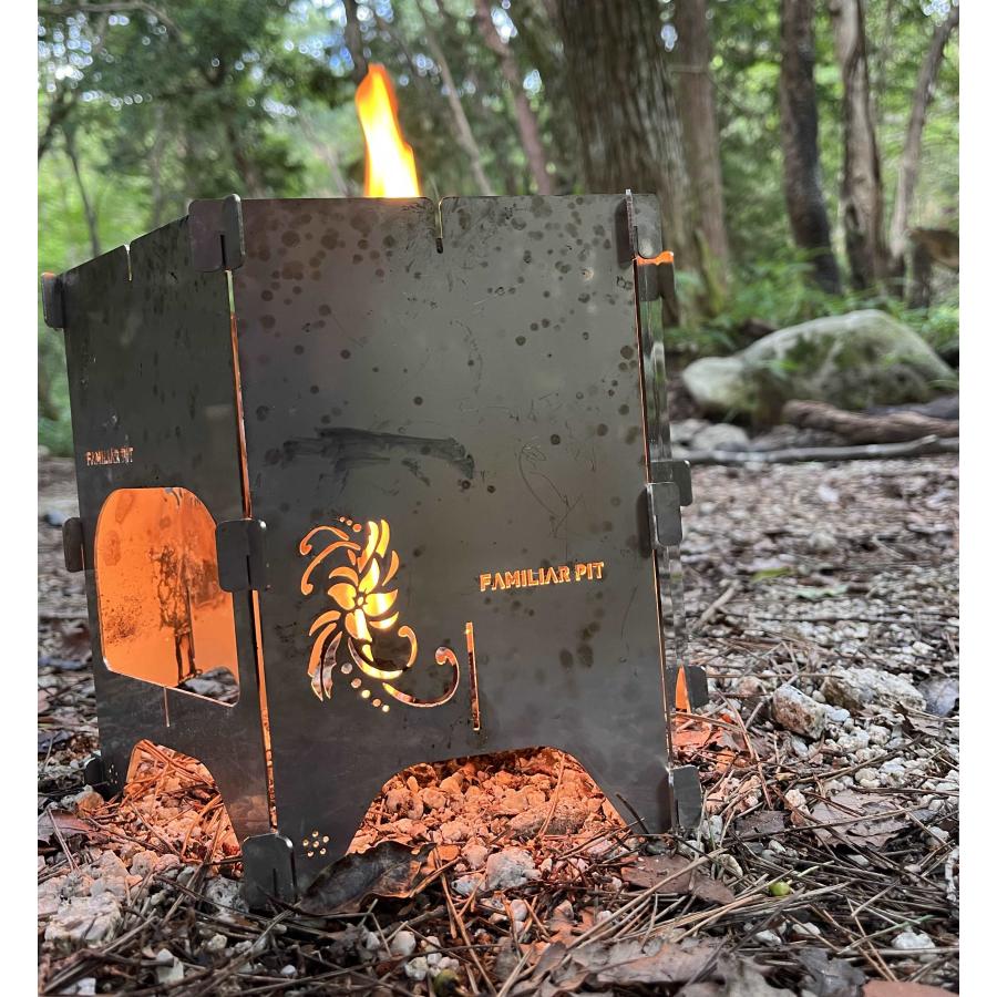 焚き火台 コンロ 組立て式 ランタンカバー おしゃれ 軽量 コンパクト ハート柄 |  | 02