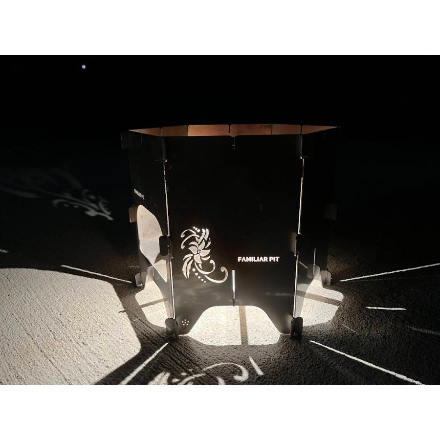 焚き火台 コンロ 組立て式 ランタンカバー おしゃれ 軽量 コンパクト ハート柄 |  | 06