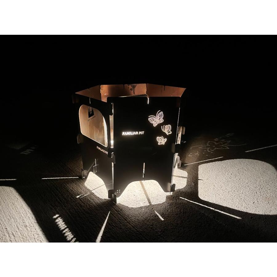 焚き火台 コンロ 組立て式 ランタンカバー おしゃれ 軽量 コンパクト 蝶々柄 |  | 05