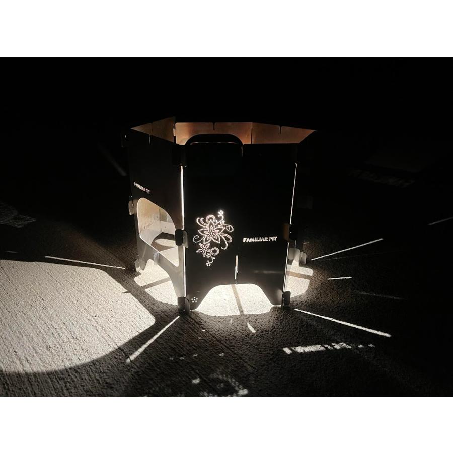 焚き火台 コンロ 組立て式 ランタンカバー おしゃれ 軽量 コンパクト 蝶々柄 |  | 06