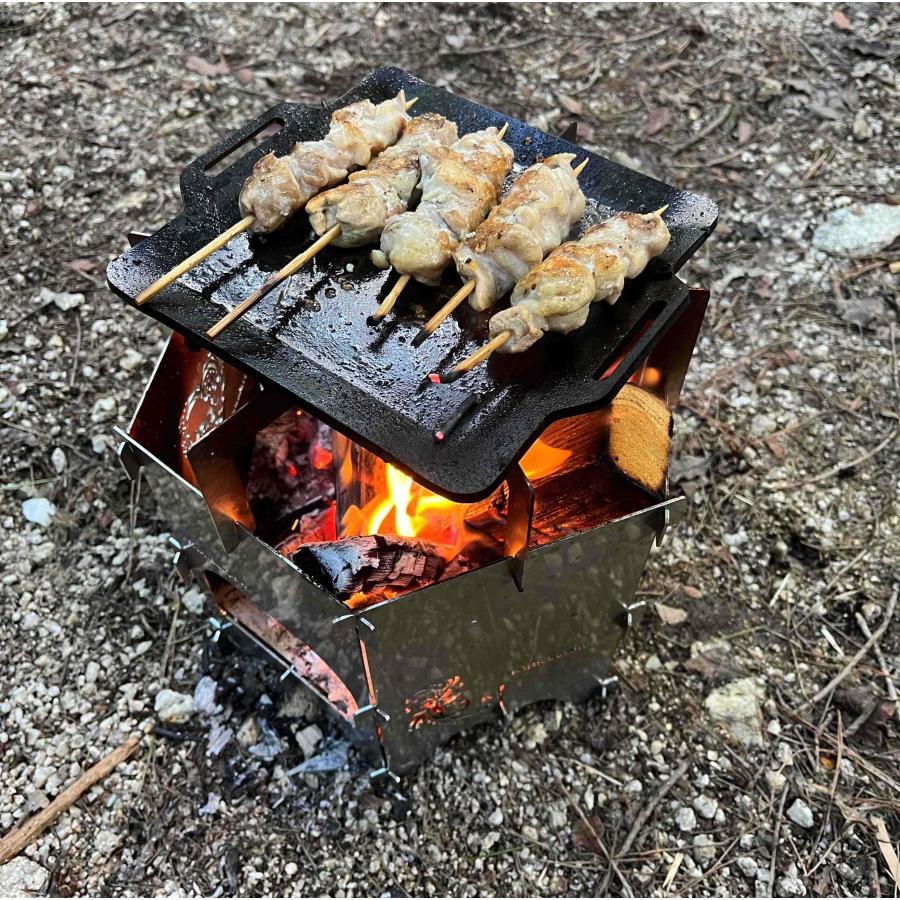 焚き火台 コンロ 組立て式 ランタンカバー おしゃれ 軽量 コンパクト 蝶々柄 |  | 08