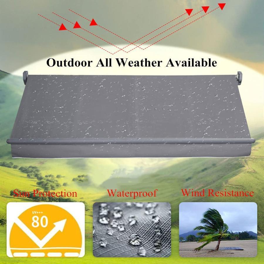 正規品 日よけシェード オーニングテント テラス屋根，屋外手動格納式サンシェード、壁掛け式窓ドアシェルターパーゴラ、防水＆耐紫外線＆耐熱、商業/家庭用庭の日除け 【GMS6522626402】(22957円)