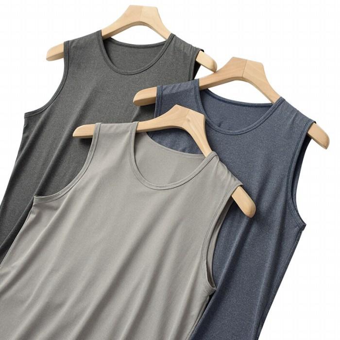 スイモク メンズ ノースリーブ タンクトップ メッシュ素材 シャツ 無地