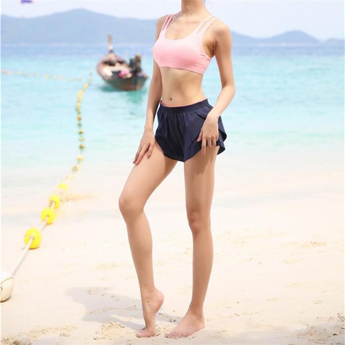 ショートパンツ キュロット レディース 無地 美脚効果 インナー付 ヨガ