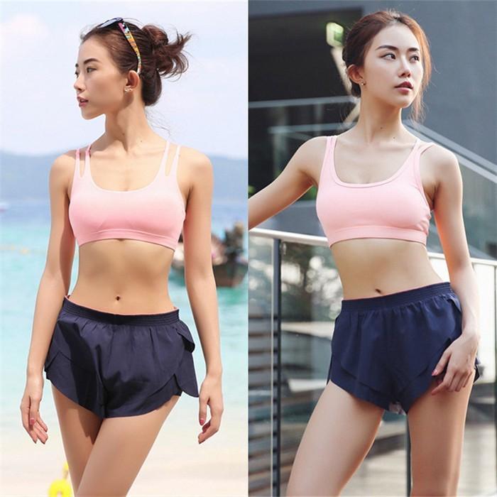 ショートパンツ キュロット レディース 無地 美脚効果 インナー付 ヨガ