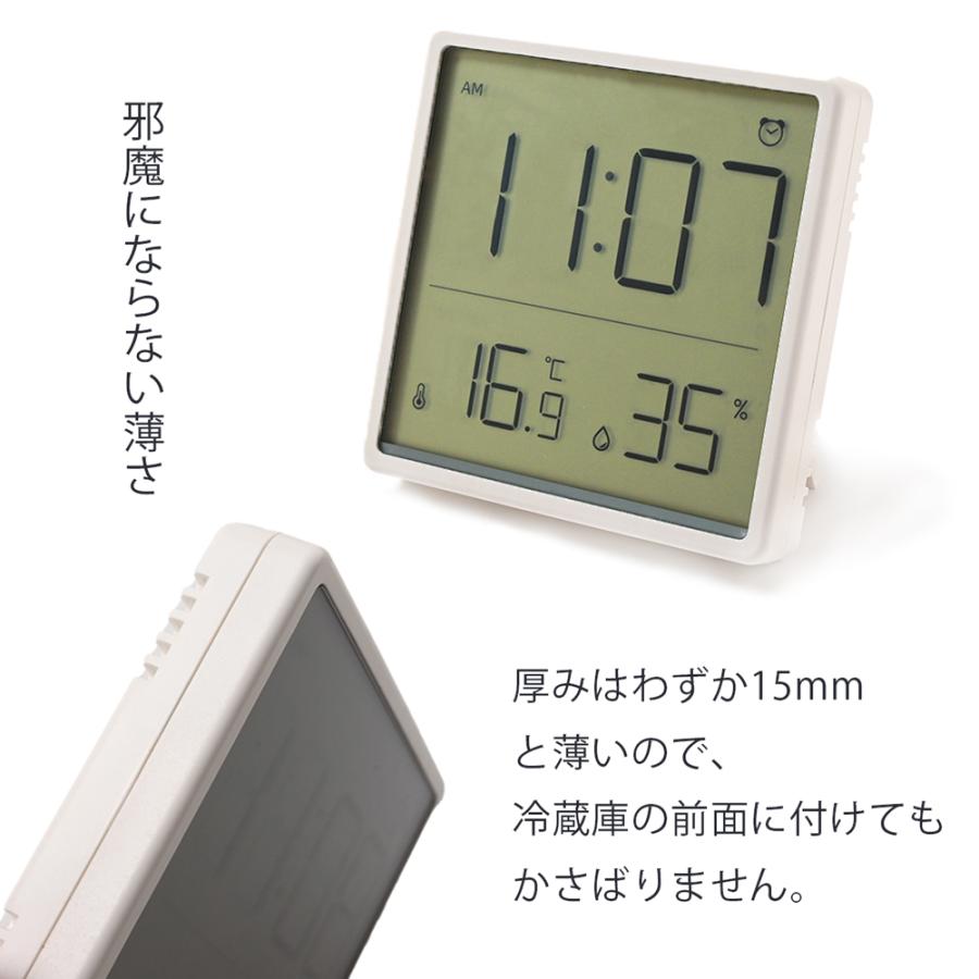 デジタル時計 デジタル 置時計 おしゃれ アラーム スヌーズ 温湿度計 温度計 白 ホワイト シンプル 湿度計 熱中症対策 カレンダー テレワーク JT-WSDSZ100