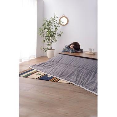 東谷 薄掛けコタツ布団 長方形 KK-238 W185×D225 グレー : French