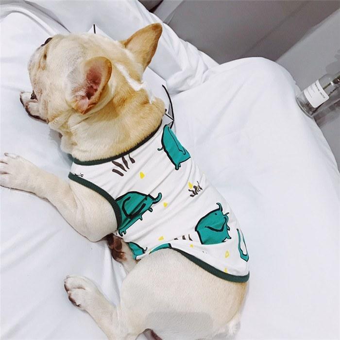 MYSKMT フレブル服 レオパード柄ラグラン ハンドメイド 犬 服 夏