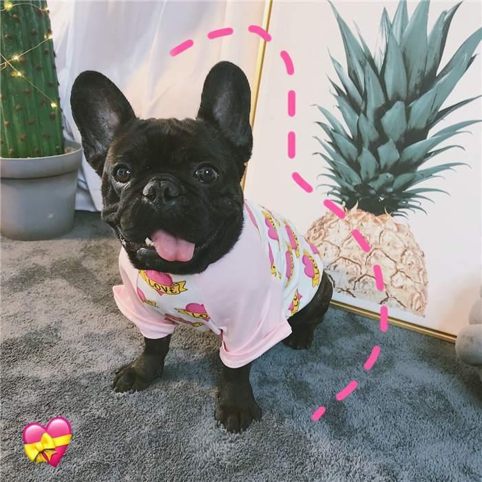 売り尽くし フレンチブルドッグ 服 フレブル Tシャツ 犬 LOVE ハート柄