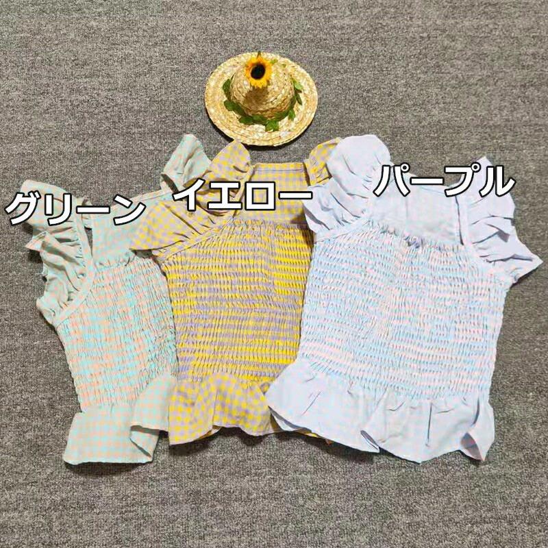 犬 フレブル フレンチブルドッグ パグ 服 チェック柄ワンピース
