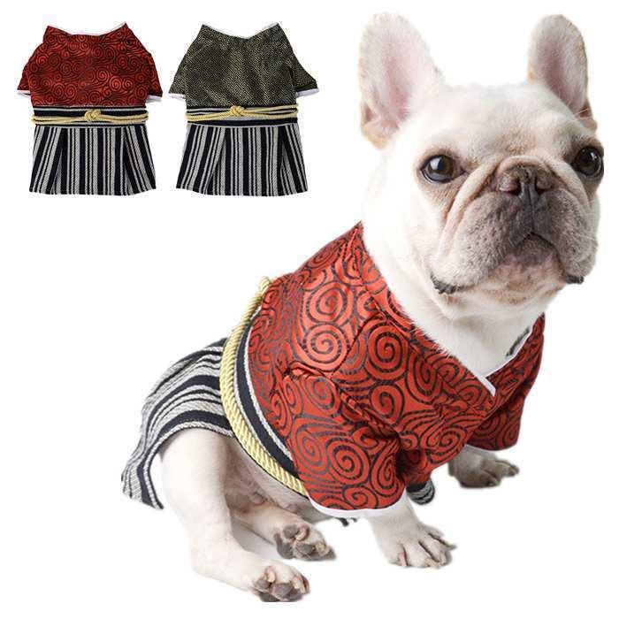 犬 服 着物 晴れ着 袴 正月フレブル パグ 小型犬 中型犬 犬用着物