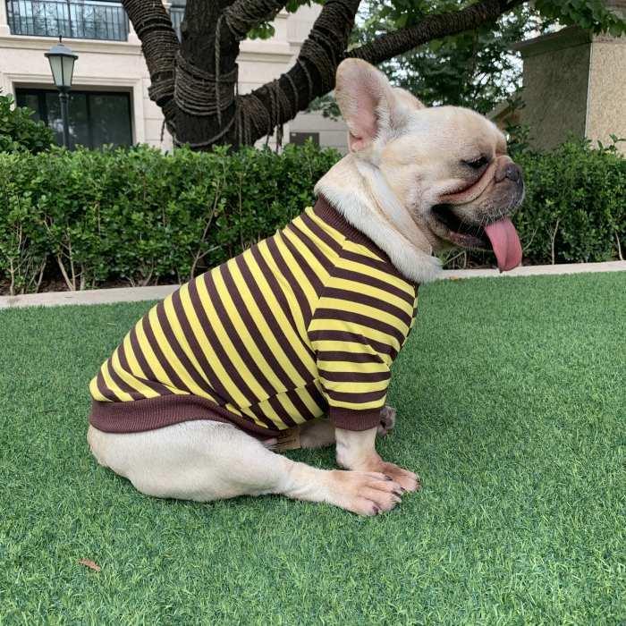 フレンチブルドッグ ボーダーTシャツ 秋冬 トレーナー フレブル 服 犬