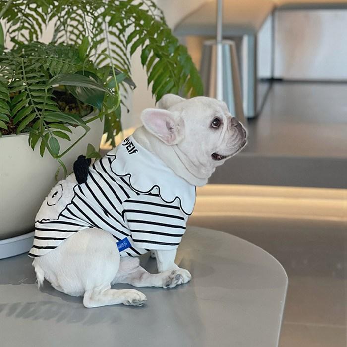 犬 フレンチブルドッグ 服 秋 冬 中型犬 小型犬 可愛い パンダ 白黒 襟