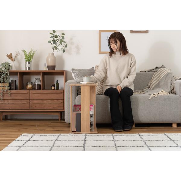 東谷 サイドテーブル マガジンラック 収納 W46×D34×H58cm ナチュラル