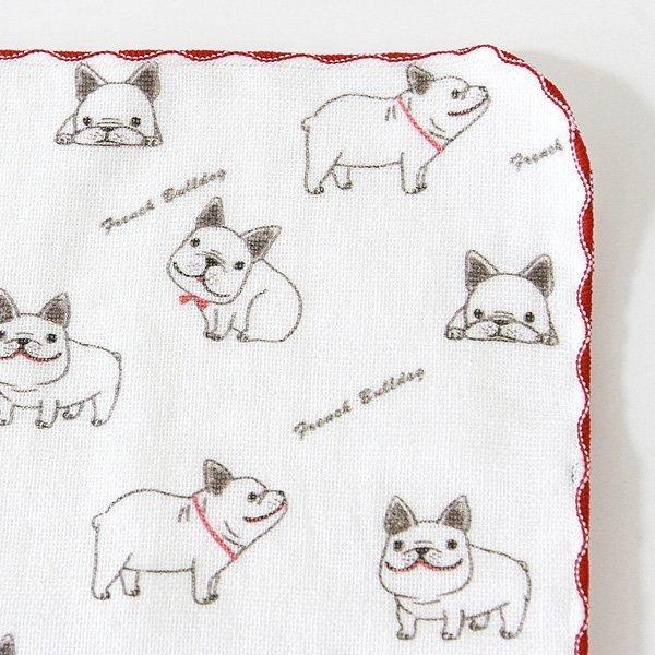 フレンチブルドッグ ハンカチ 雑貨 グッズ 日本製 ハンドタオル