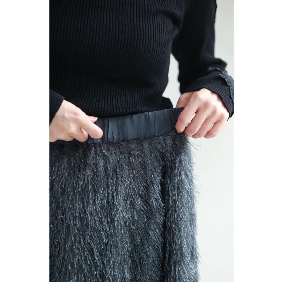 SからL対応 ふわふわシャギーのストレートミディアムスカート : CAWAII