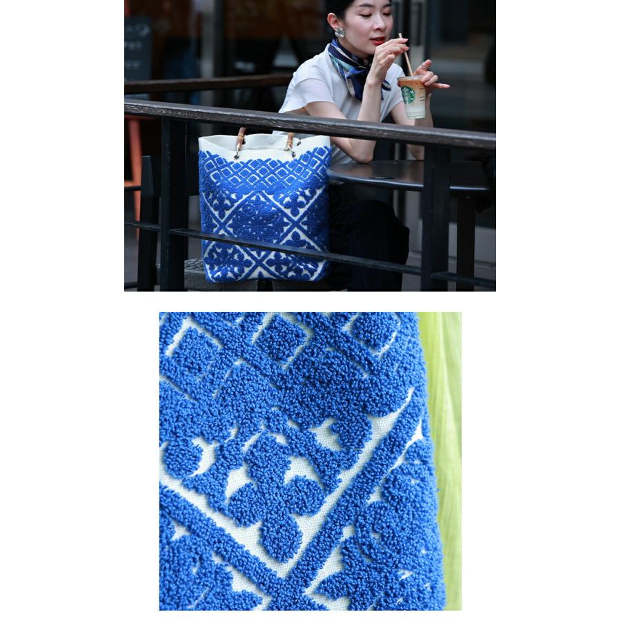 ヨーロッパの風感じるタイル柄 バンブートートバッグ : CAWAII - 通販