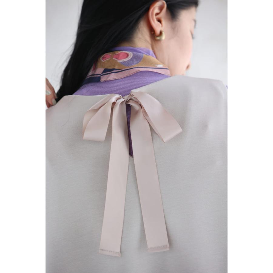 Sから2L対応 なみなみ裾フリルのバックリボンチュニック : CAWAII