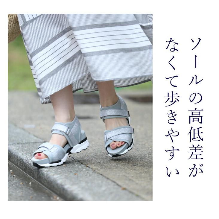 23.0cmから24.5cm対応 上品に煌く 厚底ラメサンダル : CAWAII - 通販