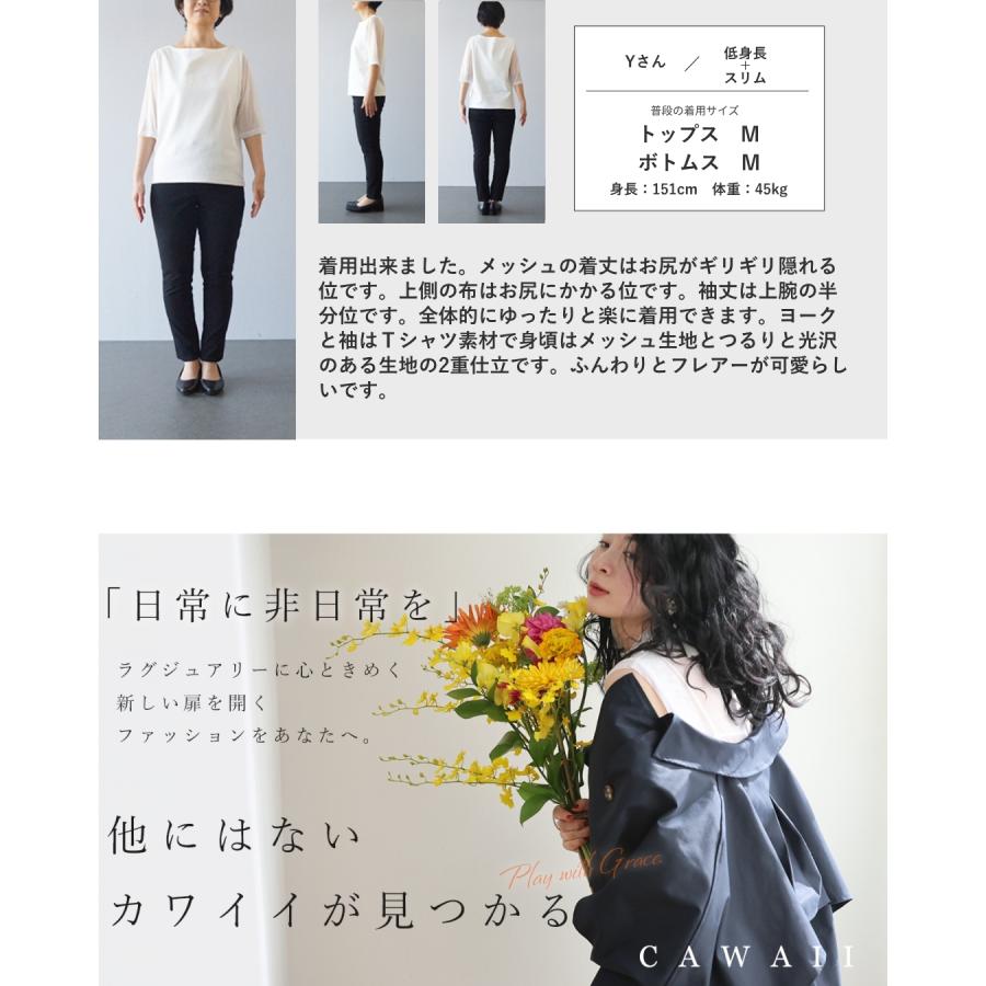 裾チラチュールのAラインTシャツトップスの画像