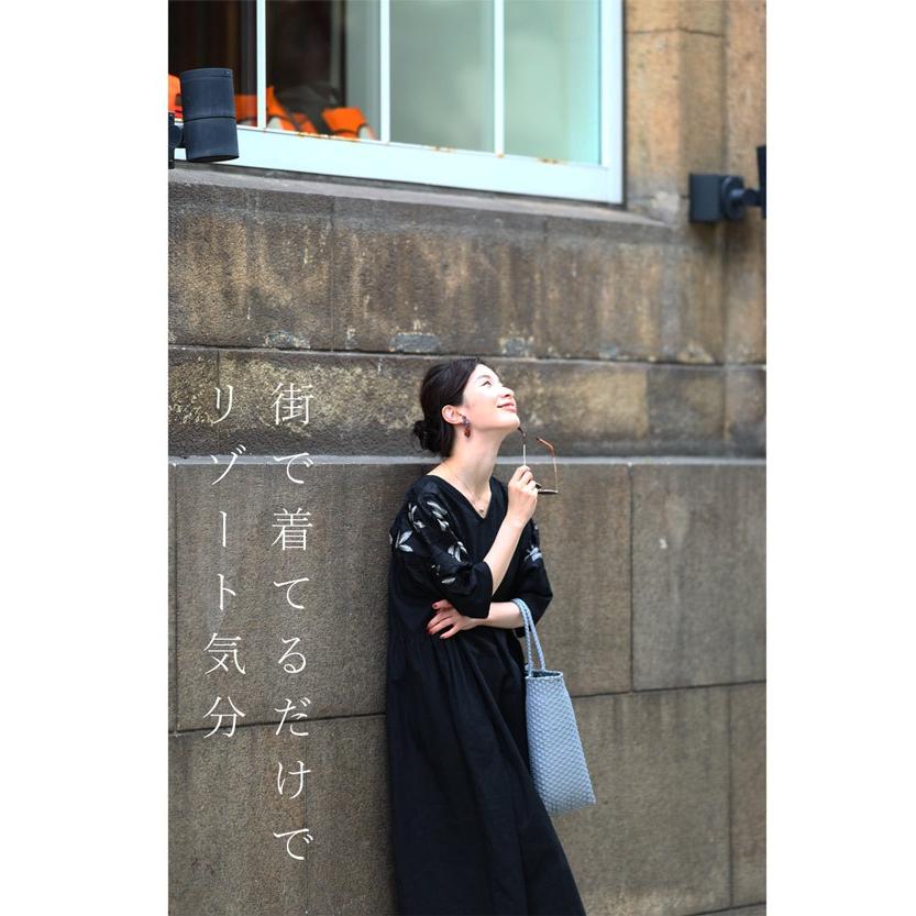 cawaii FRENCH PAVE 常夏のリゾート旅へ 肩リーフレースのリネン