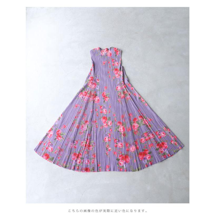 CAWAII ロマンティックな花舞うアコーディオンプリーツワンピース 