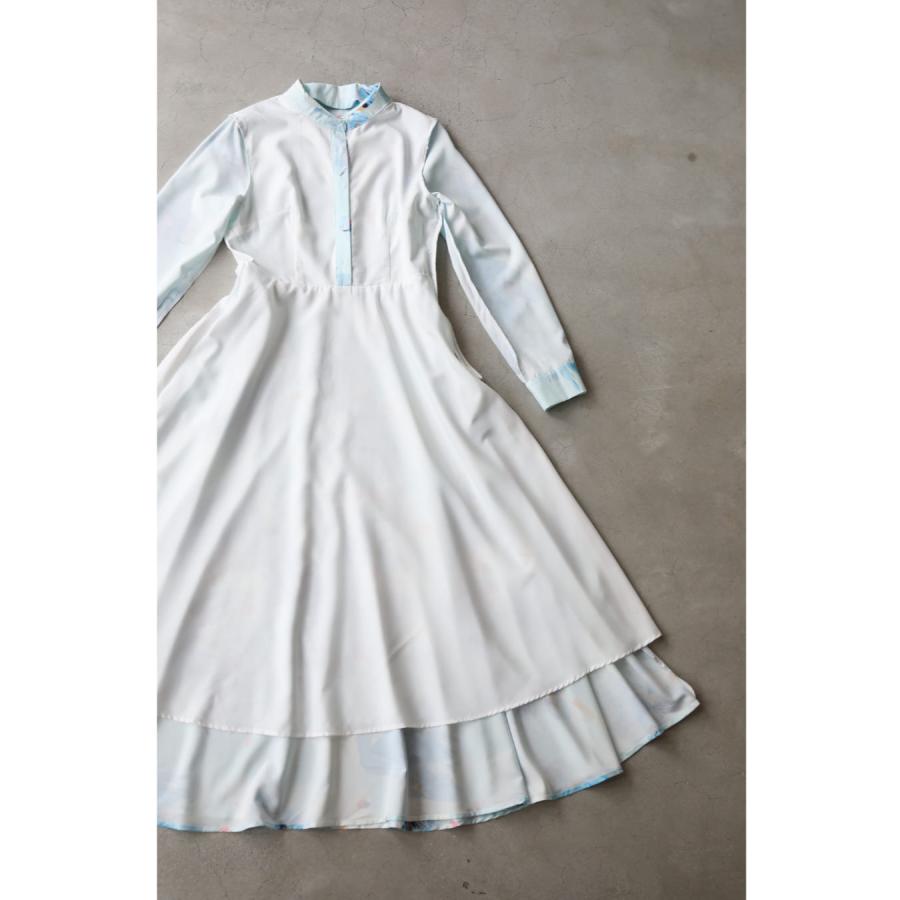 cawaii SからM対応 ひらひら揺らめくような淡花ロングワンピース