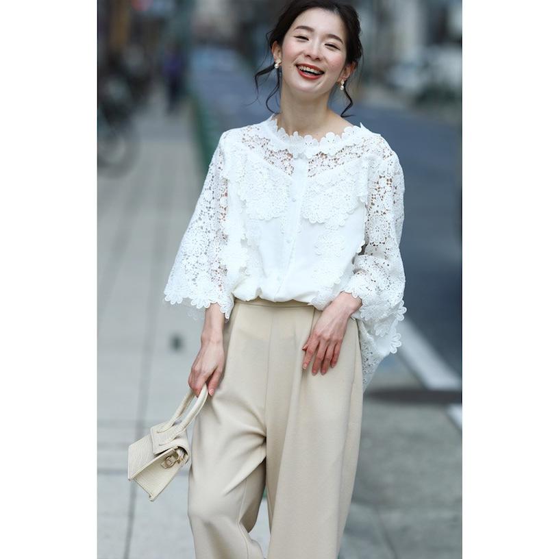 セール商品返品交換不可 cawaii S〜L/2L〜3L対応 ホワイト FRENCH PAVE  