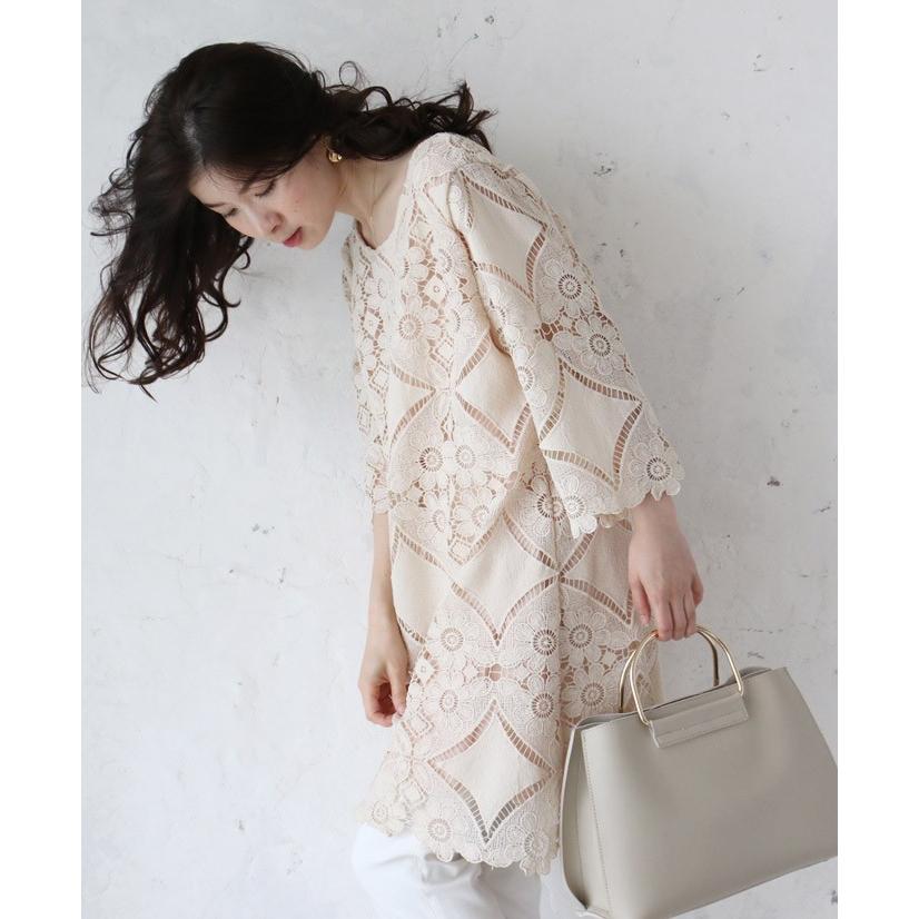 cawaii FRENCH PAVE 花とダイヤレースのミニワンピース ML 2L3L