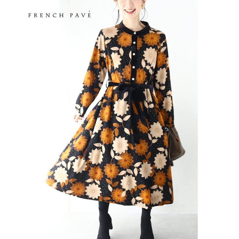 Sからl対応 黒 星瞬く夜空のような煌めき 大輪の花ミディアムワンピース W Cawaii 通販 Yahoo ショッピング