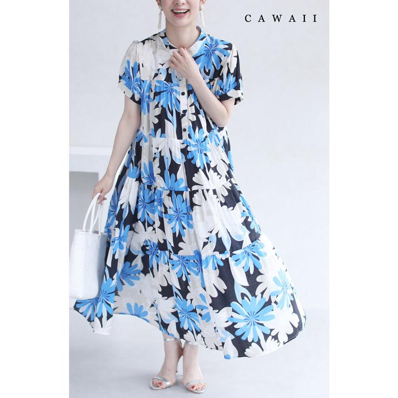 Sからl対応 花咲く常夏リゾートロングワンピース W French Pave 通販 Yahoo ショッピング