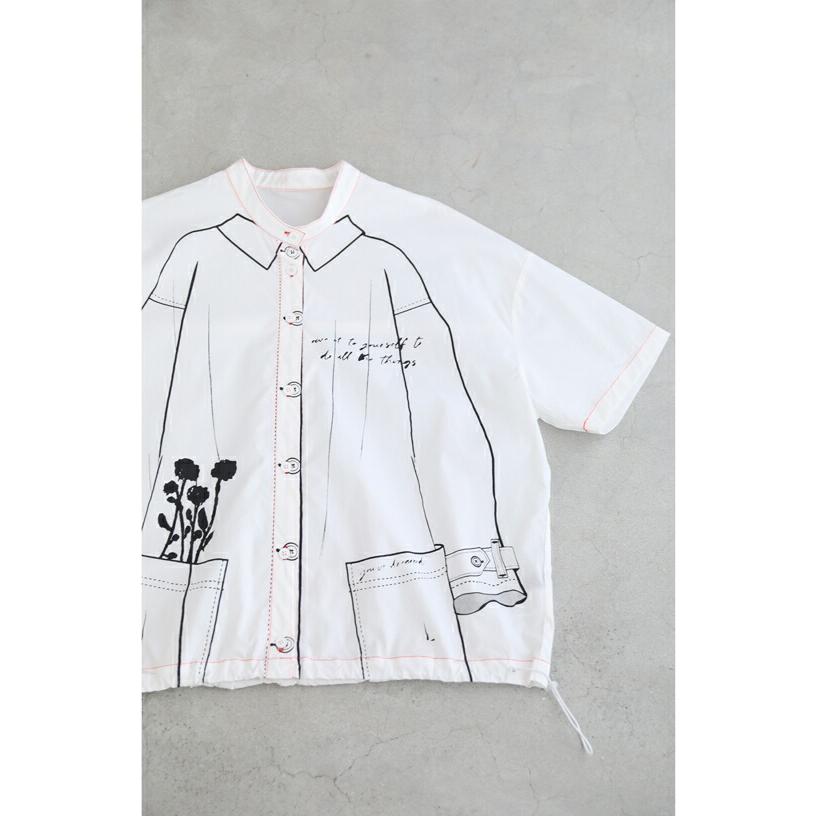 cawaii Sから3L対応 シャツにシャツを描く 裾絞りファニーシャツトップス｜french-pave｜02