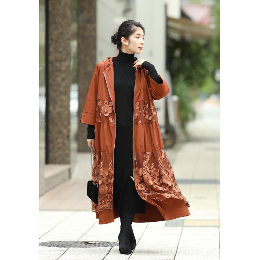 cawaii Sから3L対応 浮き立つ刺繍 立体花軽量コート : CAWAII - 通販