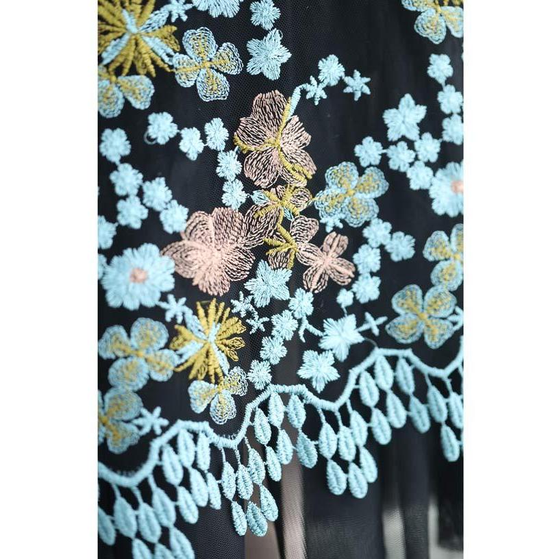 cawaii FRENCHPAVE Sから3L対応 黒 ピンクとブルーの美しい花