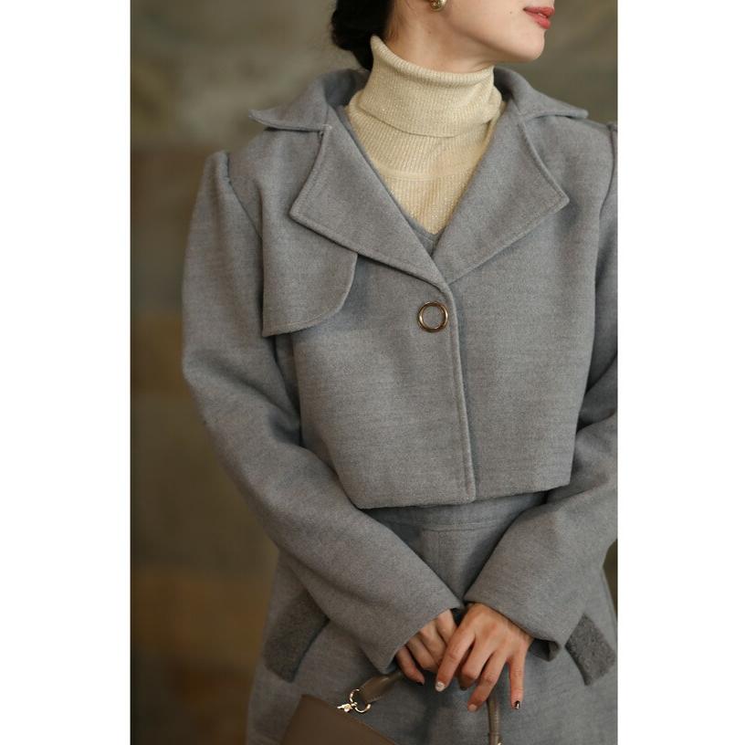 SからM対応 モコモコフェイクファーポケットのワンピースとジャケット2