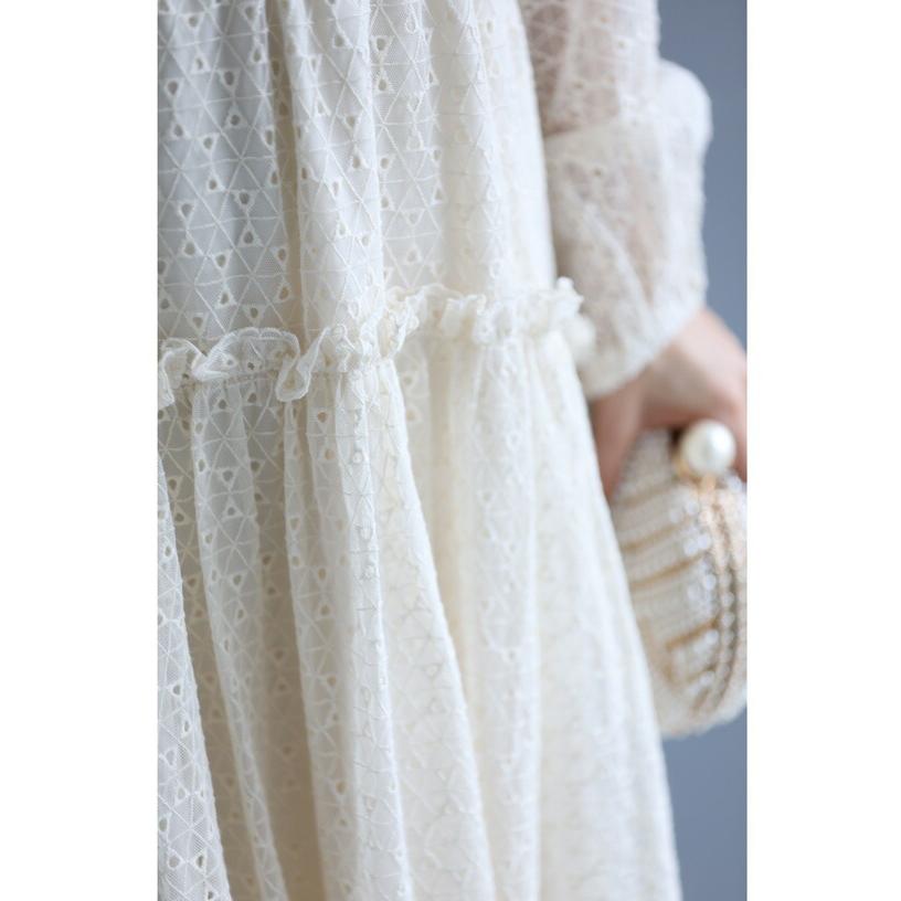 S対応 トライアングルで囲むサークルレースミディアムワンピース