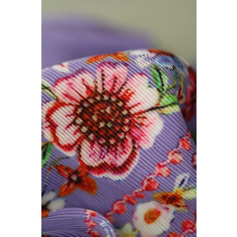 Sから3L対応 羽織にも 優雅なフラワーブーケアコーディオンプリーツ