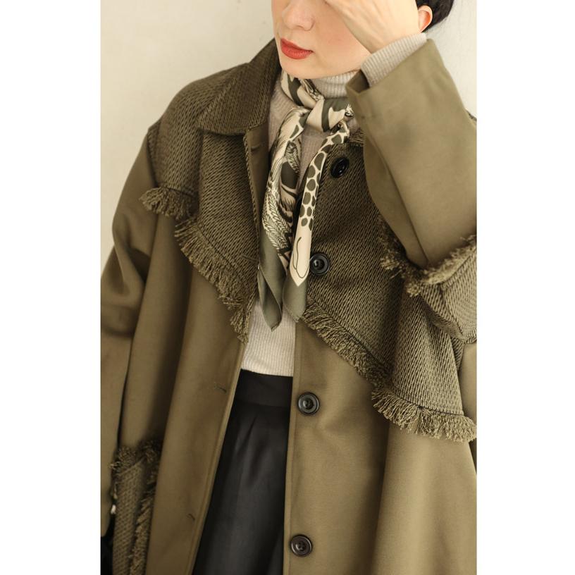 ファッション アシンメトリックデザイン ロングコート