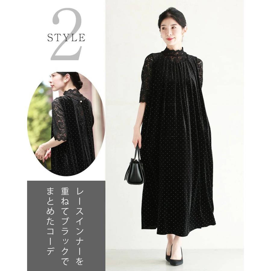 self portrait キラキラ　ビジュー　ロングドレス　ロングワンピース cawaii 黒 夜空に瞬く星のようなキラキラストーンのベロア調ロング