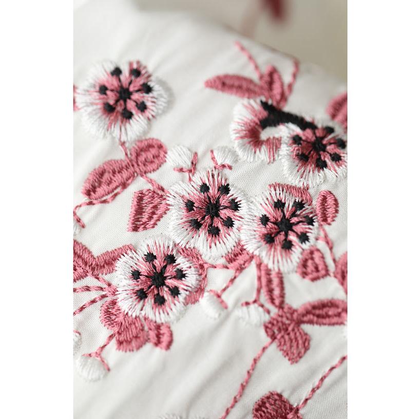 Sから3L対応 ゆったり花刺繍ロング丈シャツ : w60401ps : CAWAII - 通販 - Yahoo!ショッピング