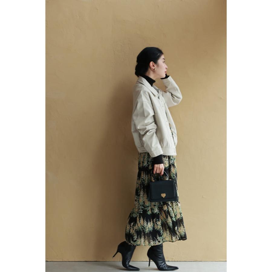 SからL対応 ビッグポケットのフェイクレザージャケット : CAWAII