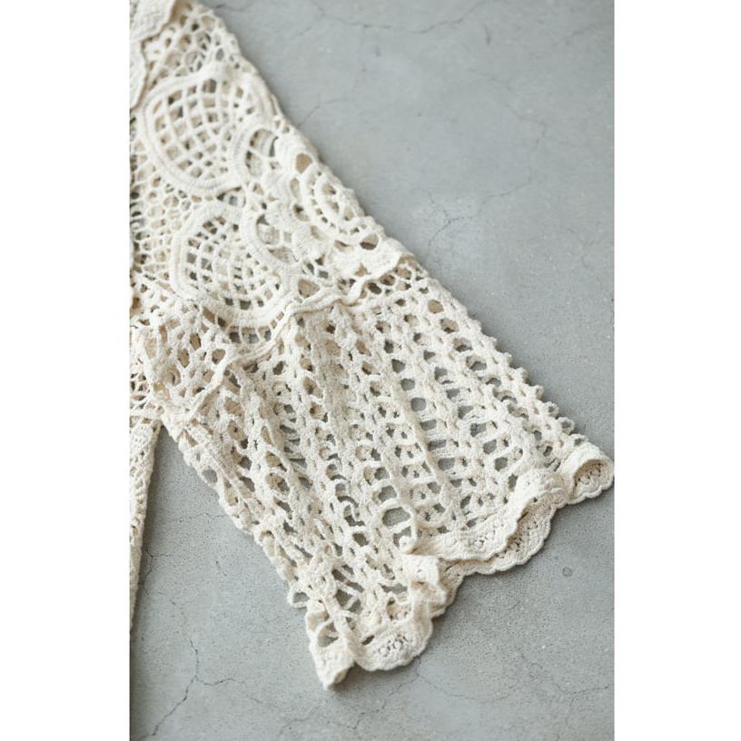 Sから3L対応 花開くサークルレースのロングカーディガン : CAWAII