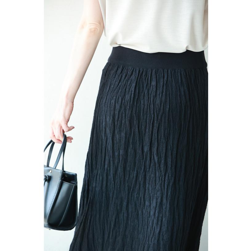 Sから3L対応 伸びやかで楽ちんなワッシャーニュアンススカート