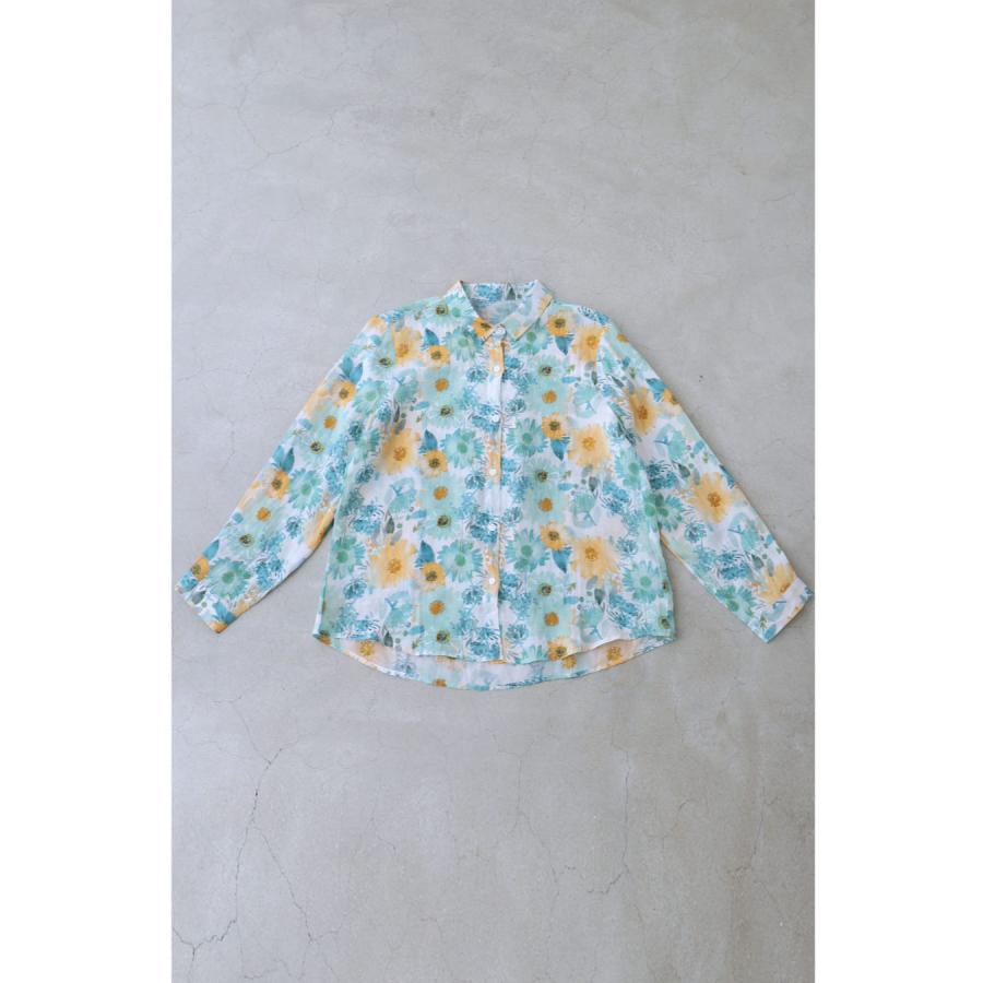 SからL対応 涼しく柔らかな花の水彩画シャツトップス : CAWAII - 通販