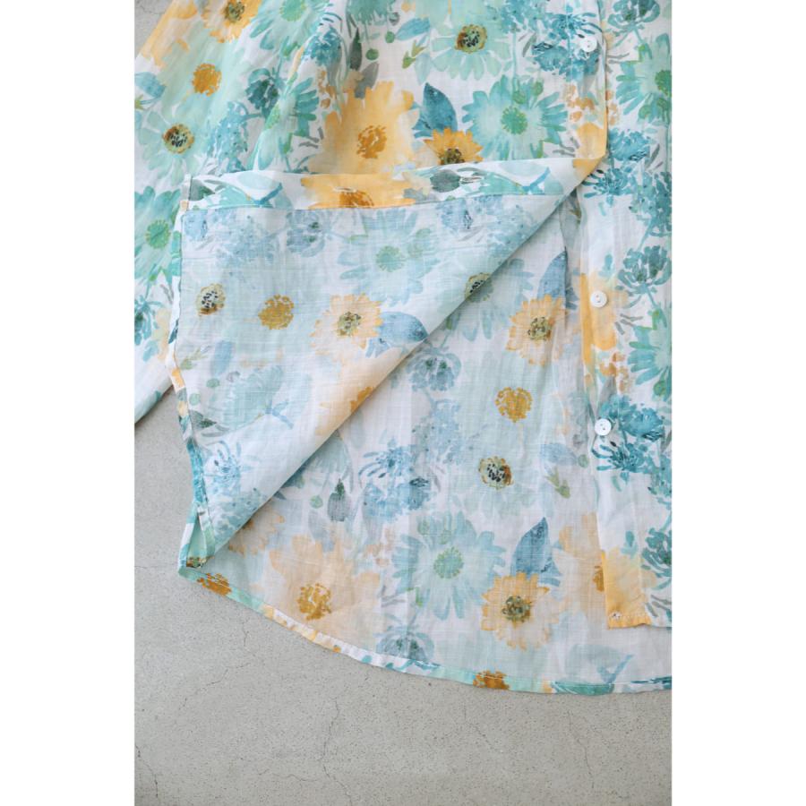 SからL対応 涼しく柔らかな花の水彩画シャツトップス : CAWAII - 通販