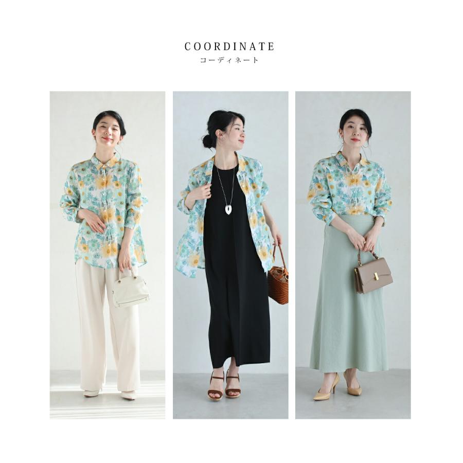 SからL対応 涼しく柔らかな花の水彩画シャツトップス : CAWAII - 通販