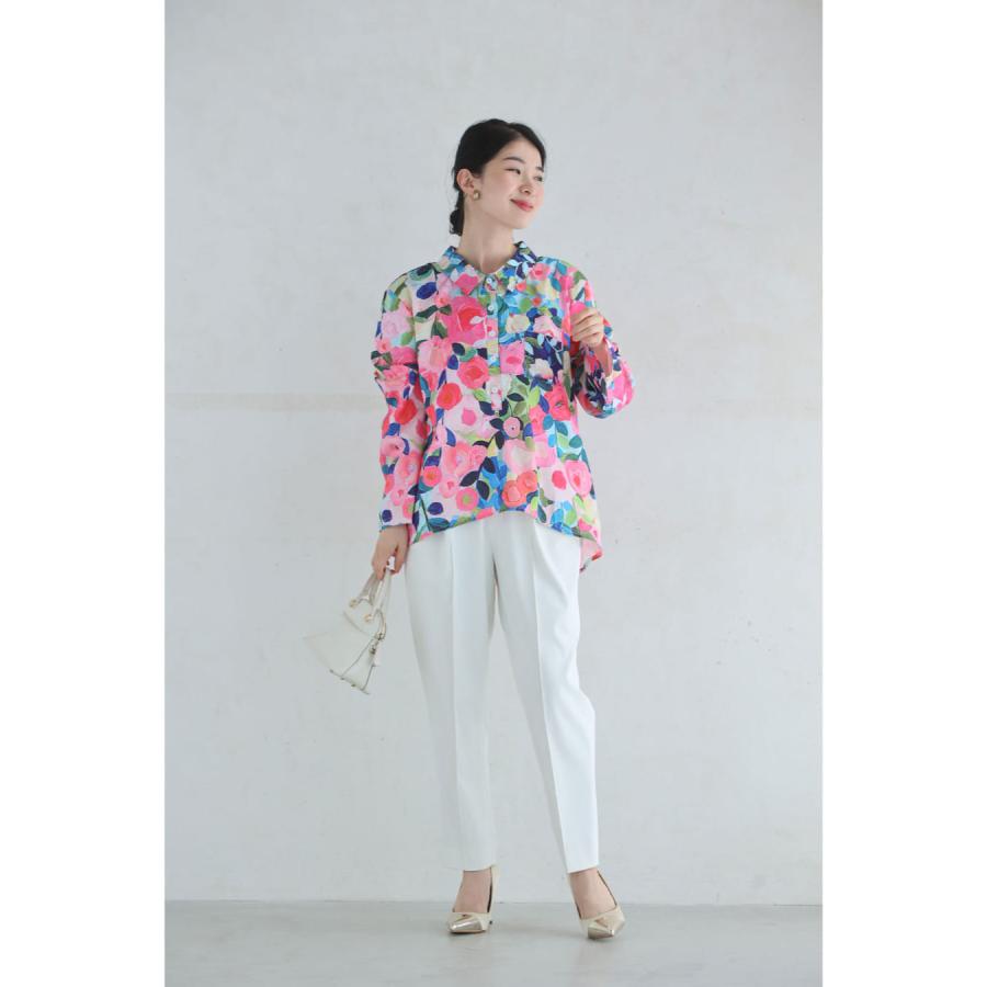 Sから3L対応 彩り溢れるスタイルを楽しむ花柄シャツトップス : CAWAII