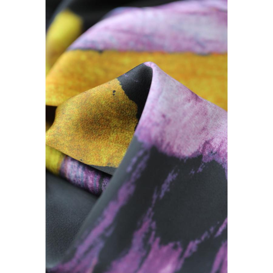 Sから2L対応 美しく揺らめく花あかりミディアムワンピース ベルト付き