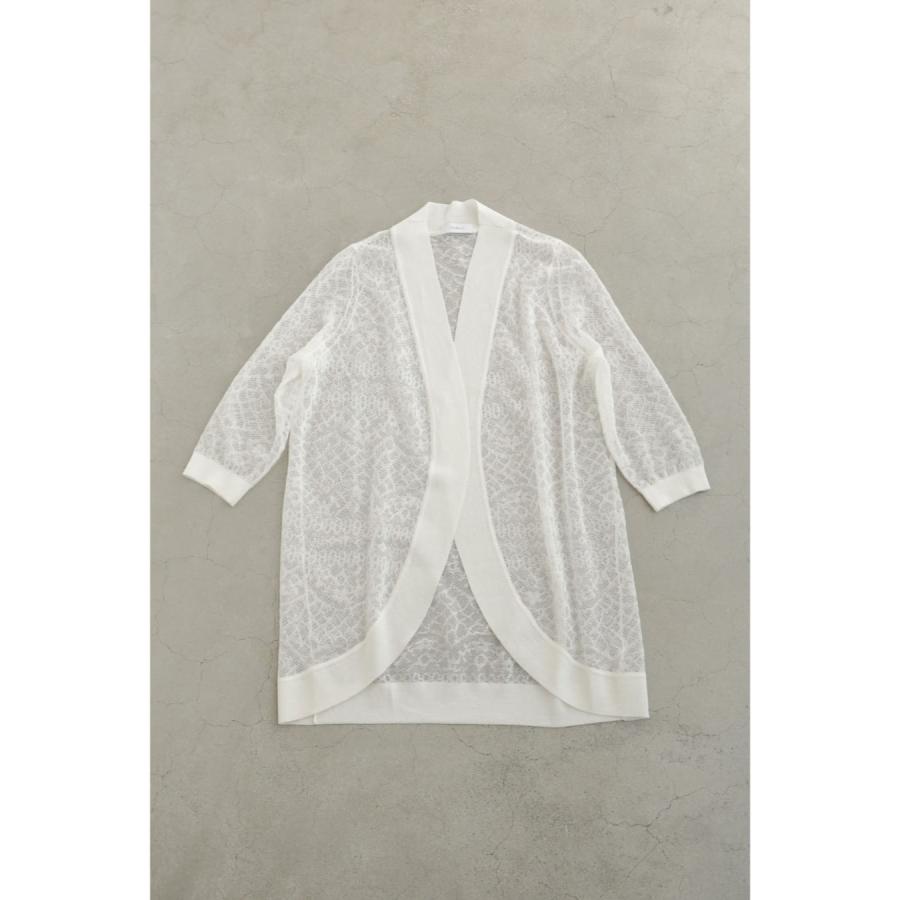 Sから2L対応 細やかレースのカーブラインガウンカーディガン : CAWAII