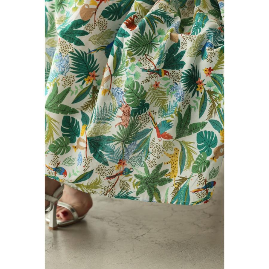 SからL対応 陽気なアニマルのジャングルミディアムスカート : CAWAII